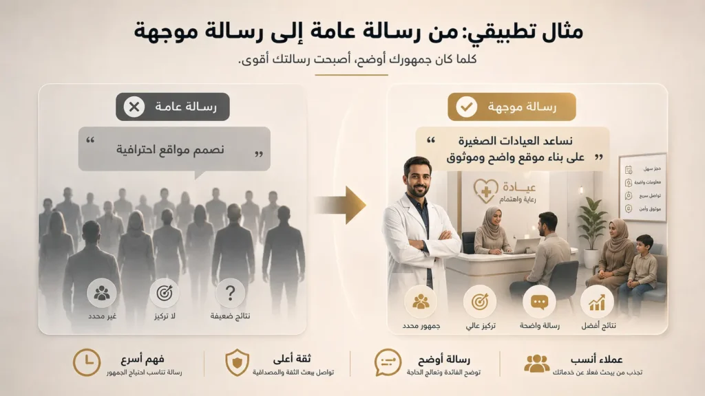 مثال على تحديد جمهور مثالي لأصحاب العيادات الصغيرة